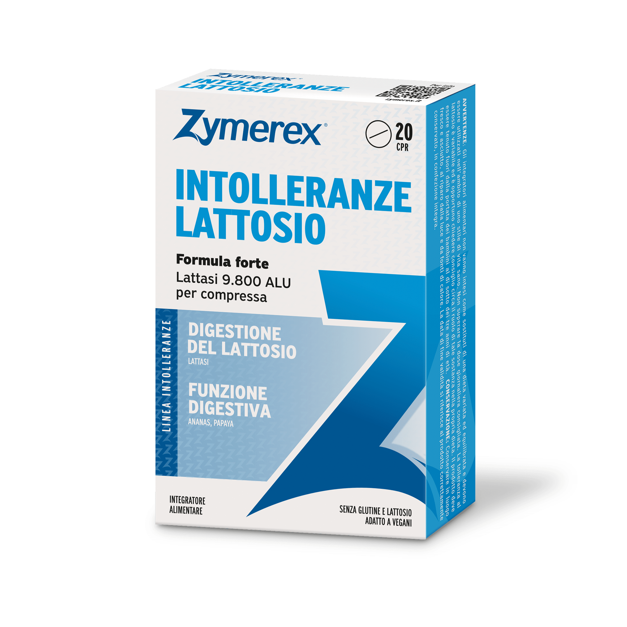 Zymerex_LINEA-INTOLLERANZE_LATTOSIO +solo-pack_3D_2000x2000px zymerex intolleranze lattosio 20 compresse